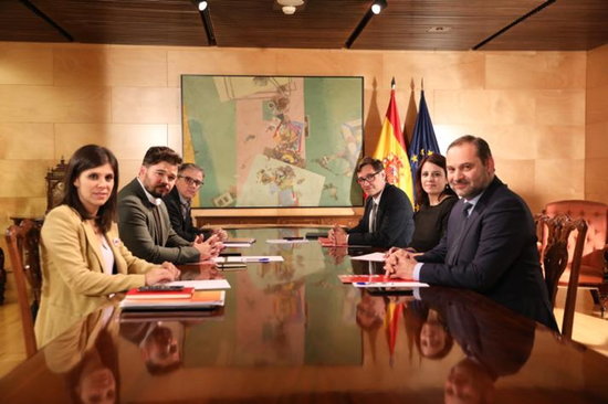 Esquerra Republicana and Socialist representatives held a second meeting to discuss support for Pedro Sánchez's presidential bid on December 3, 2019 (by ERC)